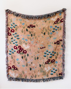 The Peach Floral blanket by Frankie Print Co.