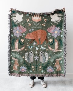 The Woodland Animal blanket by Frankie Print Co.